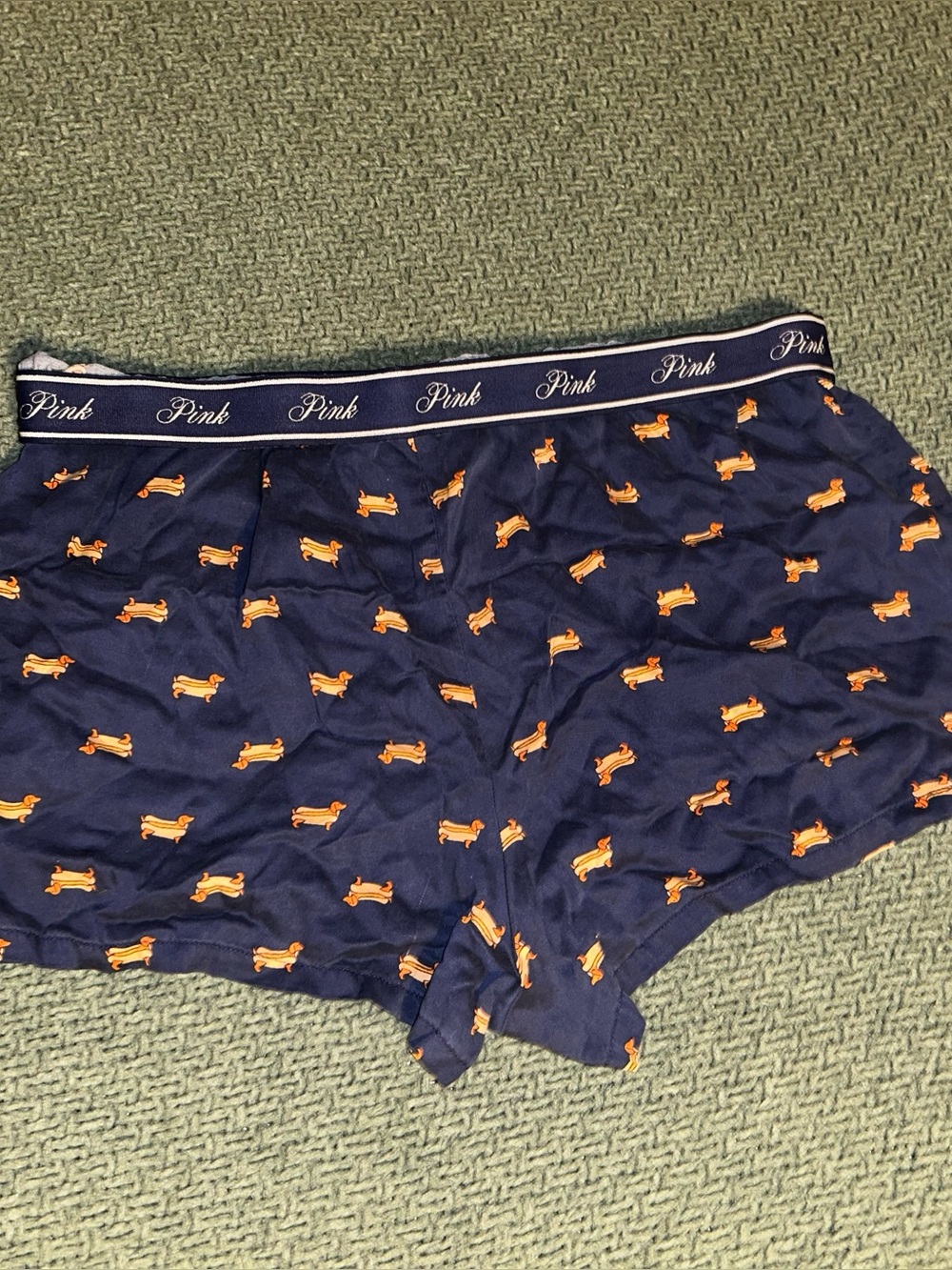 VS PINK boxy pj wiener dog shorts